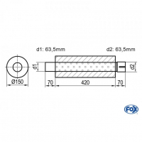 [Univerzálny okrúhly nerezový tlmič s výstupnou rúrou - Obvod 466mm - UNI-46642063s]