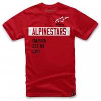 [Pánske červené tričko VALIANT TEE Alpinestars krátke 1036-72002 30]