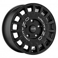 [OZ RALLY RACING - MATT BLACK SILVER LETTERING]
