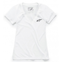 [Dámske biele tričko Ageless Vneck TEE Alpinestars krátke 1W38-73000 20]