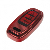 [TPU obal pre kľúč AUDI, Carbon ČERVENÝ]