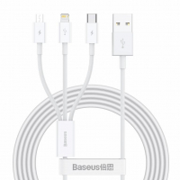 [Kábel USB 3v1 BASEUS Superior Series, biely 3.5A 120 cm]