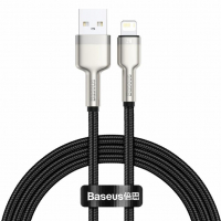 [USB kábel Lightning Baseus Cafule, čierny 2.4A 100 cm]