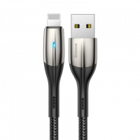 [Kábel USB Lightning s LED diódov Baseus Horizontal, čierny 2.4A 50 cm]