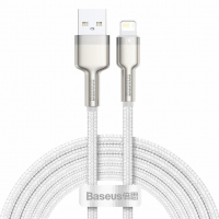 [USB kábel Lightning Baseus Cafule, biely 2.4A 200 cm]