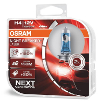 [Halogén. Žiarovka OSRAM Night Breaker Laser NEXT GENERATION - 2ks +150% H4 12V 60/55W P43t]