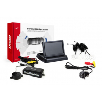 [Asistent parkovania TFT02 4 3" s kamerou HD-305-LED 4-senzorové - biele]
