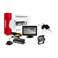 [Asistent parkovania TFT01 4 3" s kamerou HD-501-IR 4-senzorové - biele]