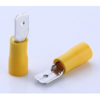 [Zástrčka plochá 6,3 mm žlutá, 100 ks]