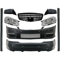 [Súprava karosérie so zostavou zrkadla prednej mriežky a LED svetlometmi vhodná pre Mercedes S-Class W221 (2005-2009) LWB]