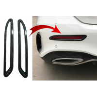 [Odrazky zadného nárazníka Obloženie rámu Nálepky Kryt vhodný pre Mercedes Trieda A V177 Sedan AMG Line (2018-Up) Carbon]