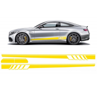 [Nálepka na bočné nálepky Vinylová matná žltá vhodná pre MERCEDES C-Class C205 Coupe A205 Cabriolet (vyššie od roku 2014)]