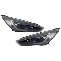 [Predné svetlomety LED DRL vhodné pre Ford Focus III Mk3 (2015-2017) Bi-xenónový dizajn Dynamické plynulé smerovky Demon Look]