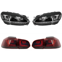 [Predné svetlomety vhodné pre VW Golf 6 VI (2008-2013) Golf 7 3D LED DRL U-Design Natáčacie svetlo s koncovými svetlami Full LED R20]