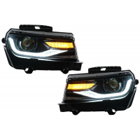 [Svetlomety LED DRL vhodné pre Chevrolet Camaro Mk5 Facelift (2014-2015) Sekvenčné jantárové dynamické natáčacie svetlá Konverzia na vzhľad 2016+]