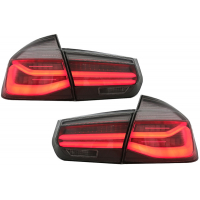 [LED zadné svetlá M Look Black Line vhodné pre BMW radu 3 F30 Pre LCI & LCI (2011-2019) Red Smoke Konverzia na dizajn LCI s dynamickým sekvenčným natáčaním]