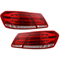 [Full LED Light Bar Zadné svetlá vhodné pre MERCEDES Benz E-Class W212 (2009-2013) Konverzia Facelift Design Red/Clear]
