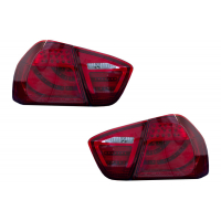 [LED zadné svetlá vhodné pre BMW radu 3 E90 (2005-2008) LED svetelná lišta LCI Design červená/čierna]