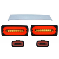 [Svetelná lišta LED zadných svetiel s hmlovým svetlom v zadnom nárazníku a strešným spojlerom vhodné pre MERCEDES Benz G-class W463 (1989-2015)]