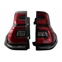 [Zadné svetlá LED vhodné pre Toyota Land Cruiser FJ150 Prado (2010-2018) Červená priehľadná svetelná lišta (2018+) Dizajn]