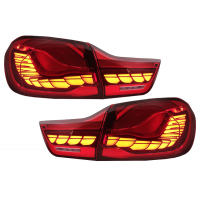 [OLED zadné svetlá vhodné pre BMW radu 4 F32 F33 F36 M4 F82 F83 (2013-03.2019) Červené číre s dynamickým sekvenčným natáčaním]