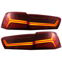 [Zadné svetlá Full LED vhodné pre Audi A6 4G C7 Limousine (2011-2014) Červený číry dizajn facelift so sekvenčnými dynamickými natáčacími svetlami]