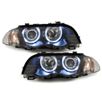 [Predné svetlomety vhodné pre BMW radu 3 E46 (1998-2001) 2 LED Halo Rims Black]