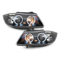 [Predné svetlomety vhodné pre BMW radu 3 E90 E91 (03.2005-08.2008) Angel Eyes CCFL Black]