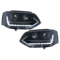 [LED predné svetlomety Tubus Light DRL vhodné pre VW Transporter T5 (2010-2015) Dynamické sekvenčné natáčacie svetlo čierne]