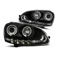 [LED svetlomety Angel Eyes vhodné pre VW Golf V 5 (2004-2009) Jetta (2005-2010) Black]