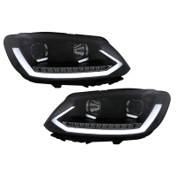[Predné svetlomety s dynamickým sekvenčným natáčaním vhodné pre VW Touran I Facelift 1T1 1T2 (2010-2015) Čierna]