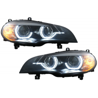 [Xenónové svetlomety Angel Eyes 3D Dual Halo Rims LED DRL vhodné pre BMW X5 E70 (2007-2010) Čierna]