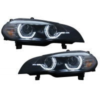 [Xenónové svetlomety Angel Eyes 3D LED DRL vhodné pre BMW X5 E70 (2007-2010) Black AFS]