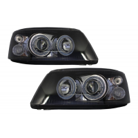 [Predné svetlá Dual Halo Ráfiky vhodné pre VW Transporter T5 (04.2003-08.2009) Angel Eyes Black]