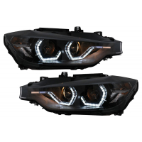 [Predné svetlá LED DRL Angel Eyes vhodné pre BMW radu 3 F30 F31 LCI Sedan Touring (2015-2019) Čierna]