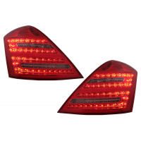 [Full LED zadné svetlá vhodné pre Mercedes S-Class W221 (2005-2009) Červený číry faceliftový dizajn s dynamickým sekvenčným smerovým signálom]