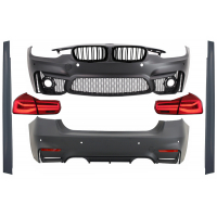 [Sada karosérie vhodná pre BMW radu 3 F30 (2011-2019) s LED zadnými svetlami Dynamické sekvenčné natáčacie svetlo EVO II M3 CS Design a mriežky na ľadvinky Double Stripe M Design Piano Black]