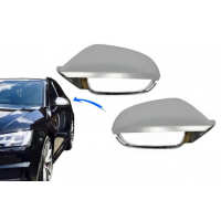 [Kompletné kryty zrkadiel vhodné pre Audi A6 4G C7 (2011-2018) Limousine Avant Extinction Aluminium RS6 Design with Side Assist]