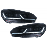 [LED svetlomety vhodné pre VW Golf 6 (2008-2013) s Faceliftom G7.5 Look Black Flowing Dynamic Sequential Turn Lights LHD]